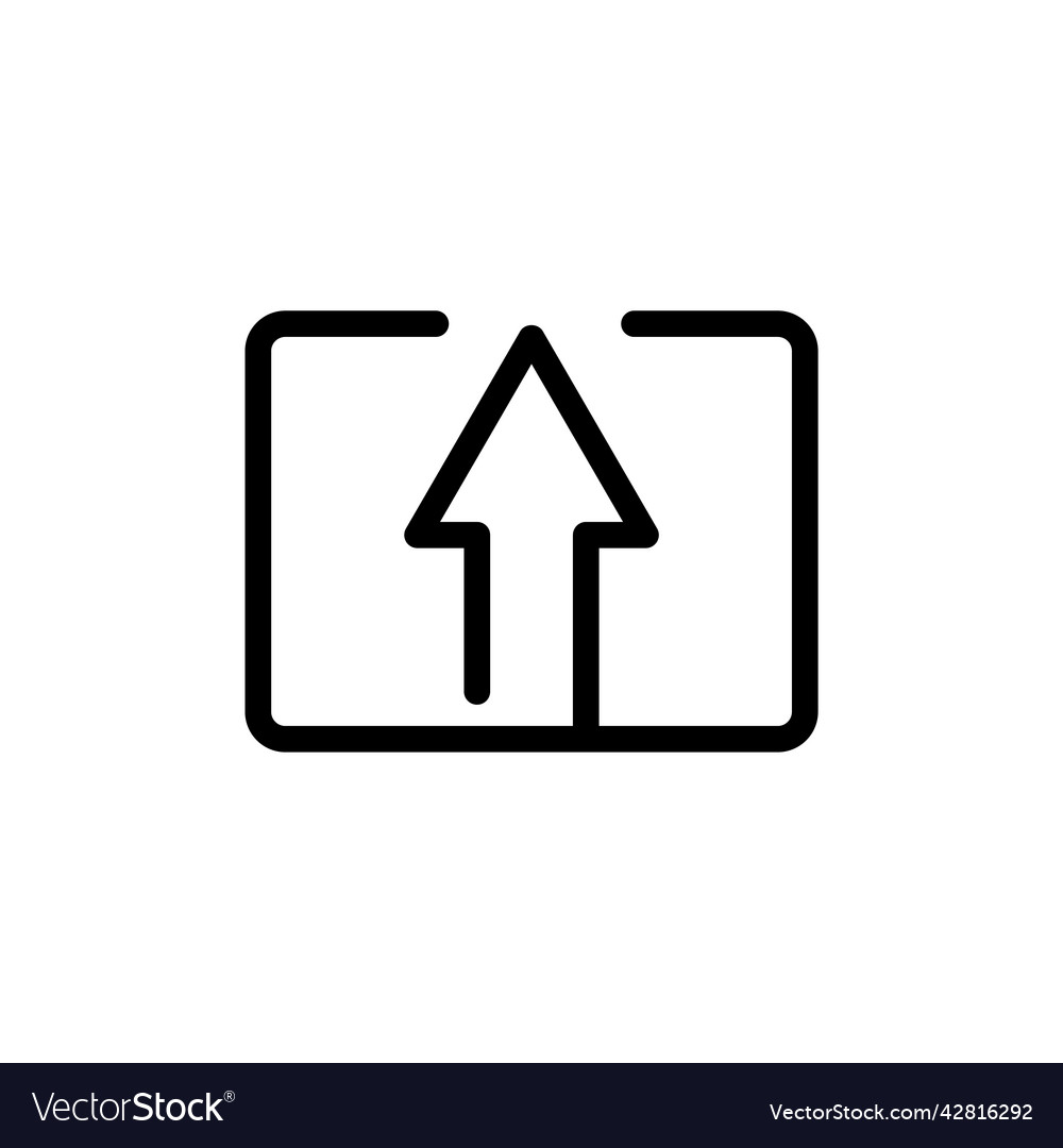 Up arrow icon with rectangle suitable for upload