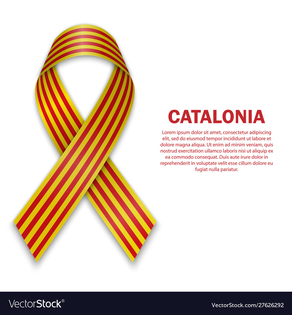 Waving flag catalonia on white background Vector Image Waving flag catalonia on white background