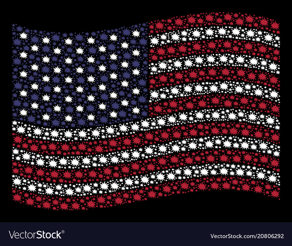 Waving united states flag stylization of bang