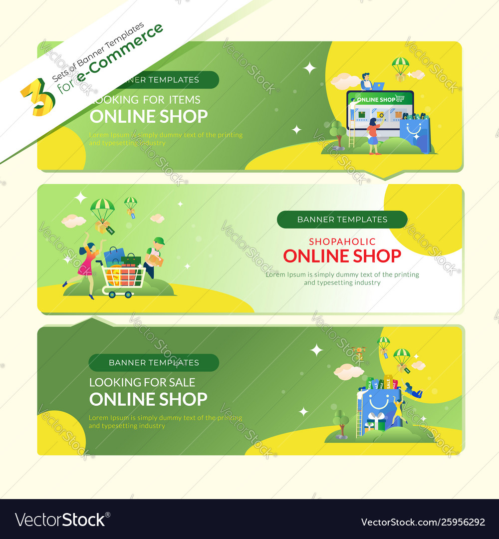 Web Banners For Online Shop Royalty Free Vector Image