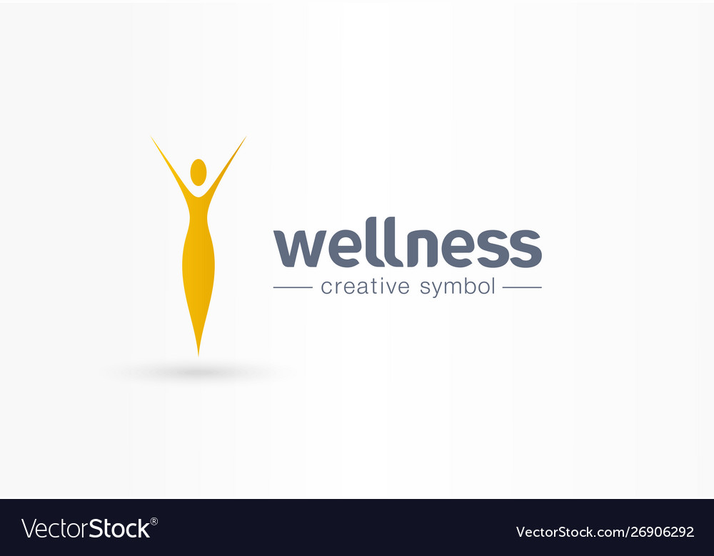 Wellness yoga girl silhouette creative symbol Vector Image