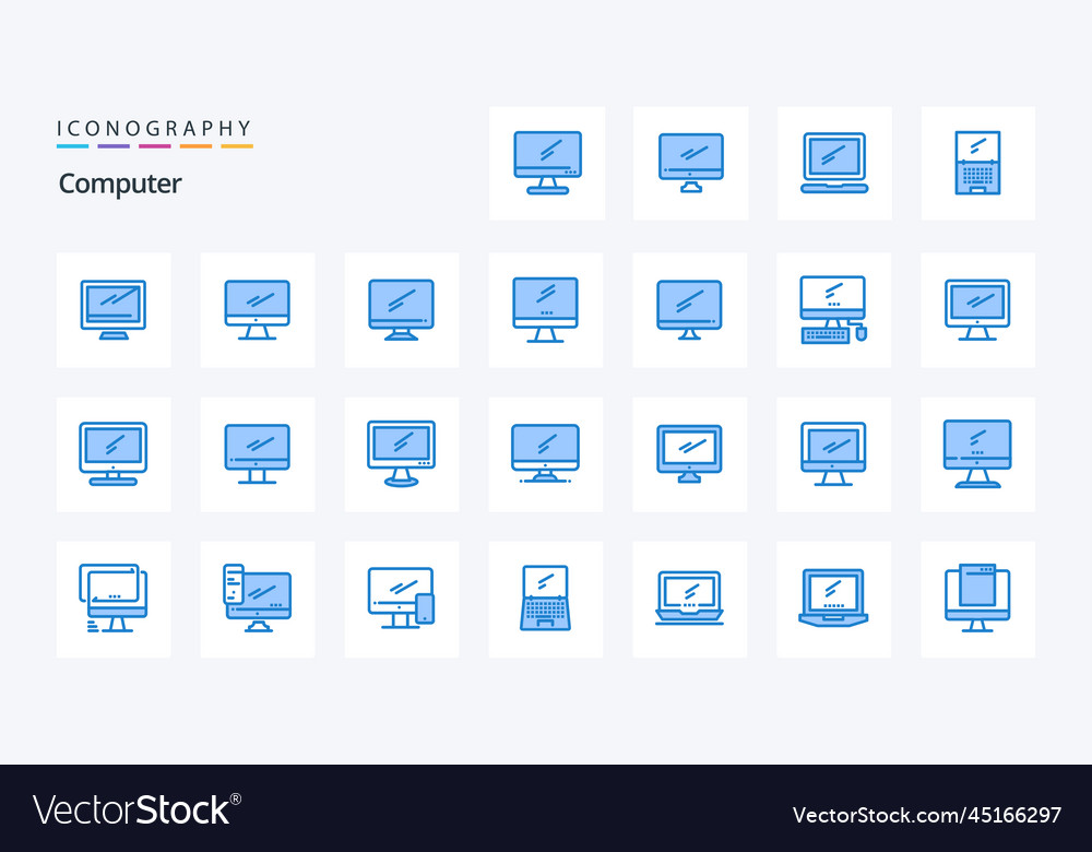 25 computer blue icon pack