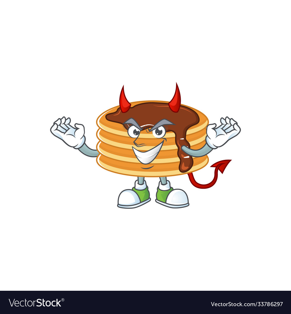 A picture devil chocolate cream pancake cartoon