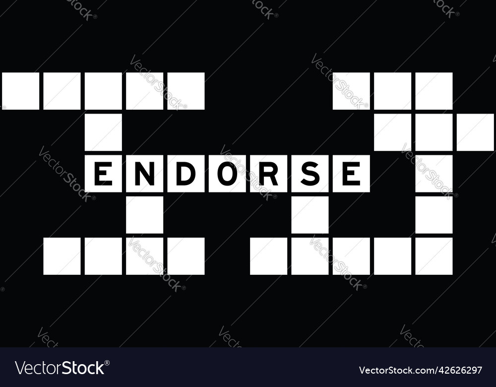 alphabet-letter-in-word-endorse-on-crossword-vector-image