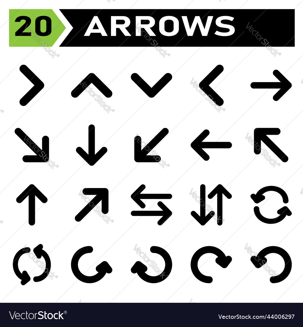 Arrows icon set include arrow right