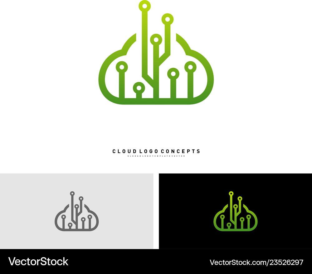 Cloud tech logo design concept Royalty Free Vector Image