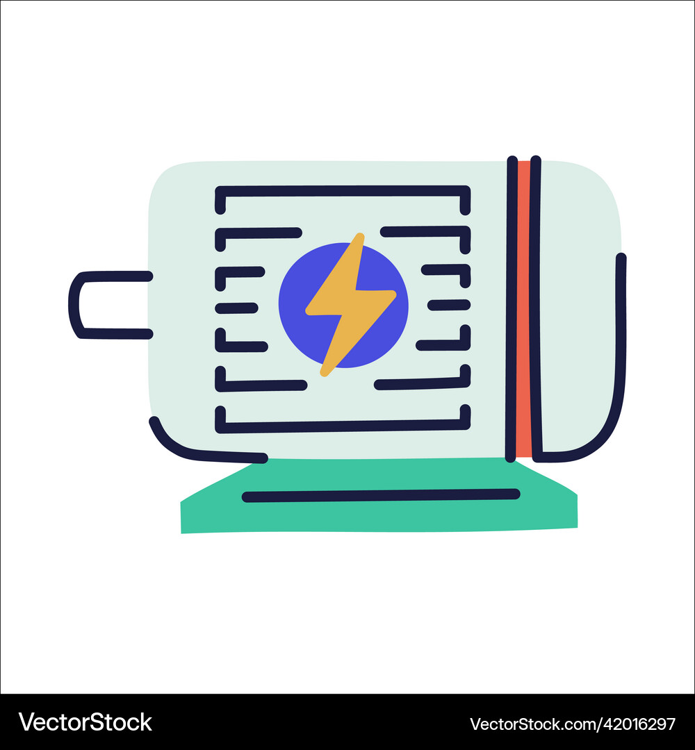 Engine hand drawn ev doodle icon Royalty Free Vector Image