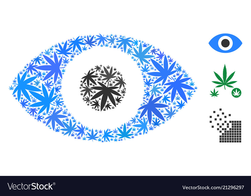 Eye collage of cannabis