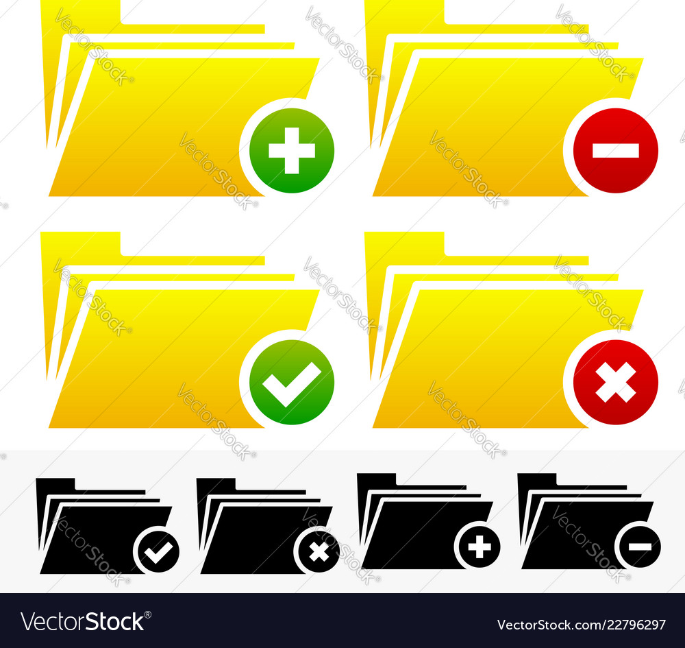 Folders with different symbols - document vector image Folders with different symbols - document