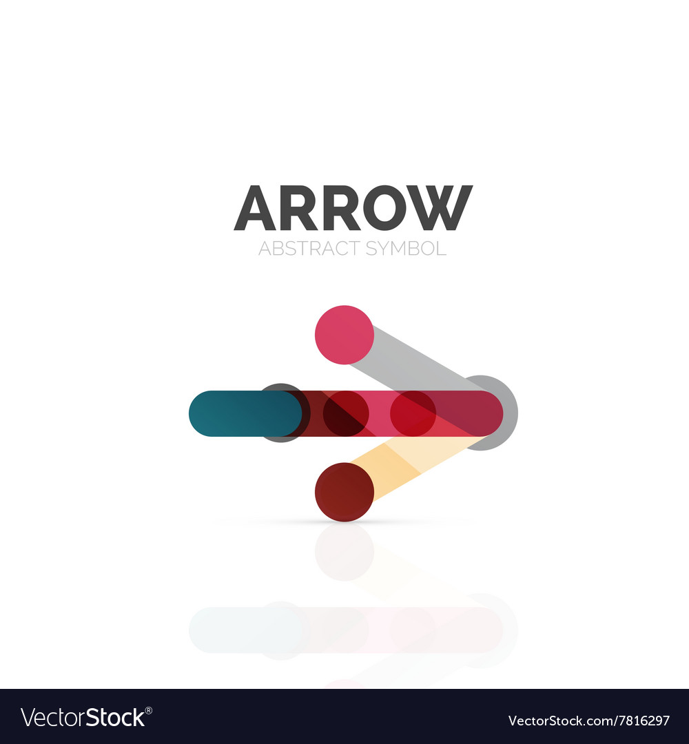 Linear arrow abstract logo connected multicolored