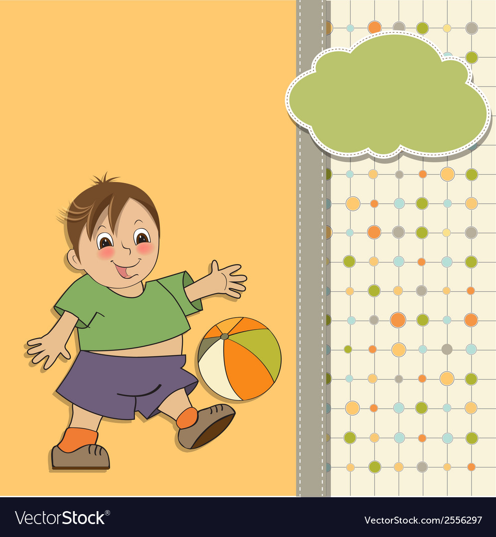 Little boy playing ball Royalty Free Vector Image