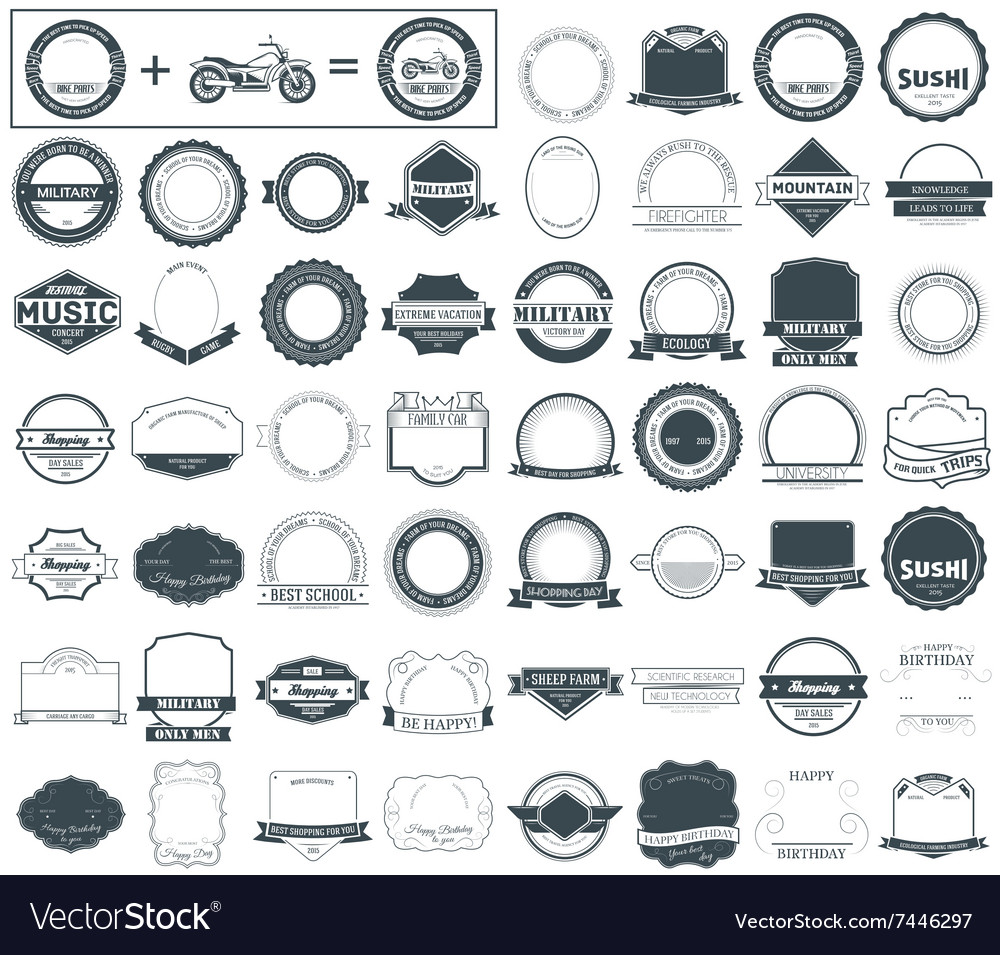 Make your labels or logotypes concept set retro