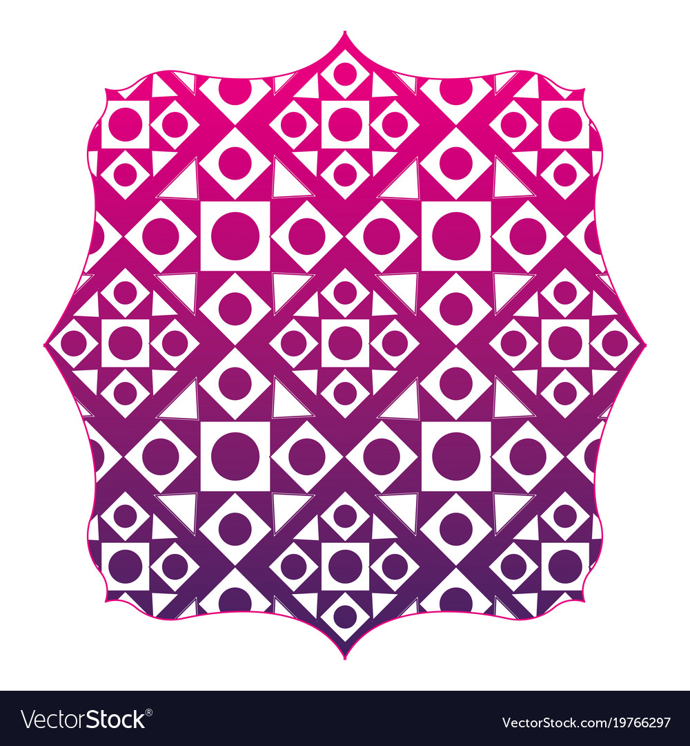 Silhouette square with pattern seamless shapes