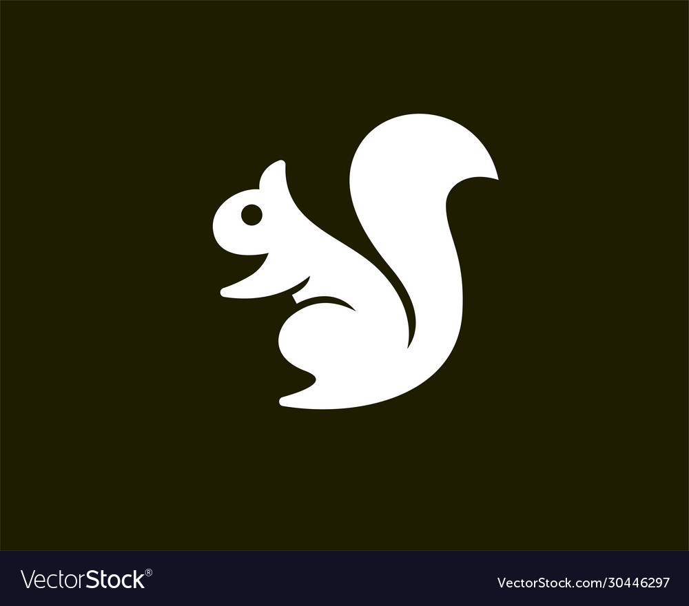 Simple stand squirrel at dark background logo