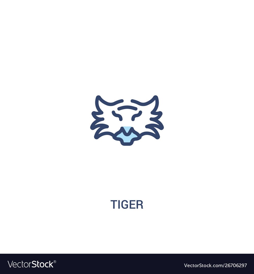 Tiger concept 2 colored icon simple line element vector image Tiger concept 2 colored icon simple line element