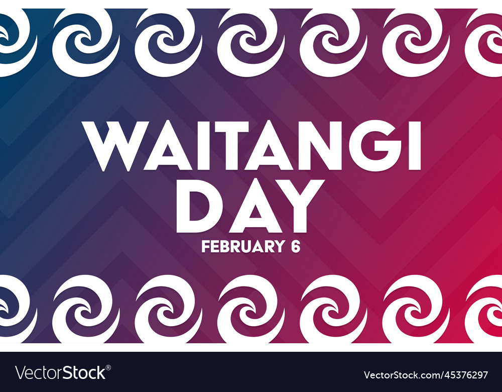 Waitangi day new zealand february 6 Royalty Free Vector