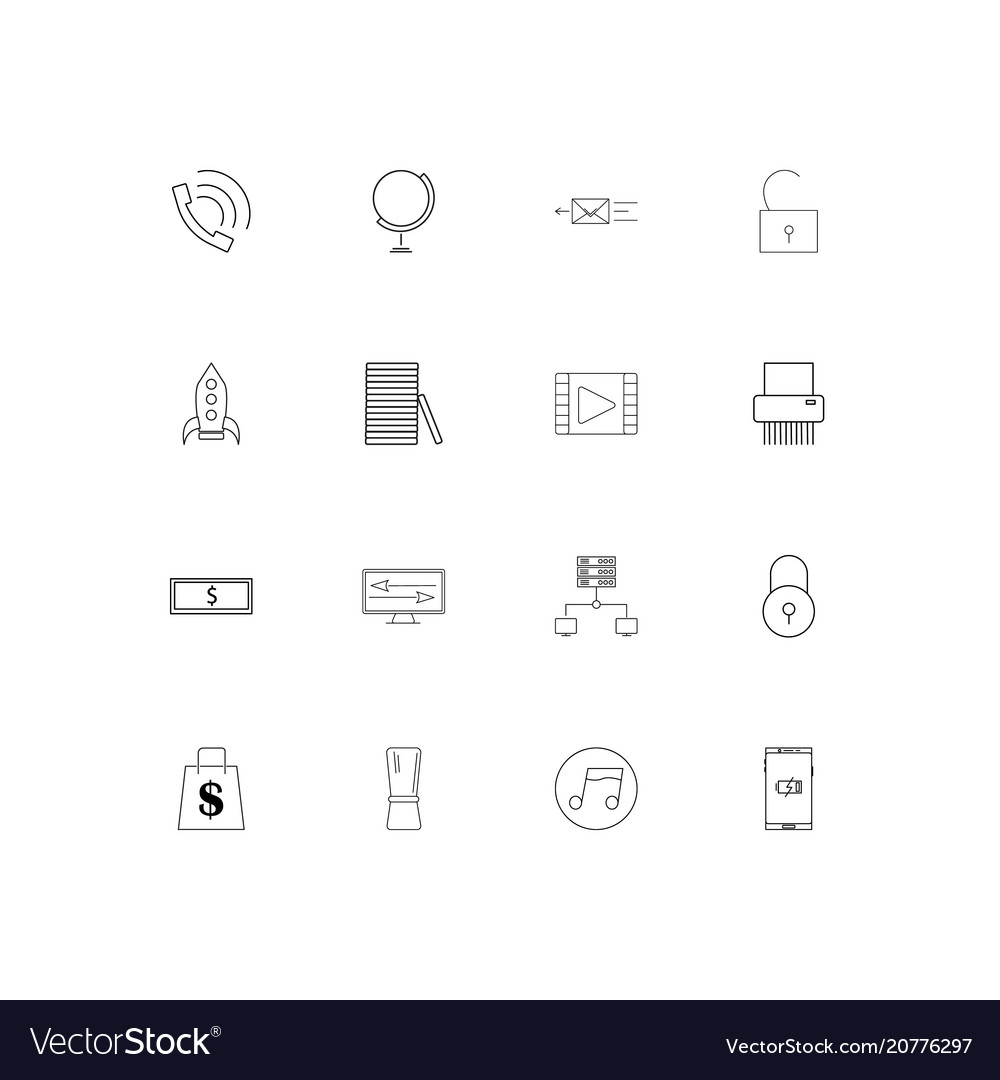 Web linear thin icons set outlined simple
