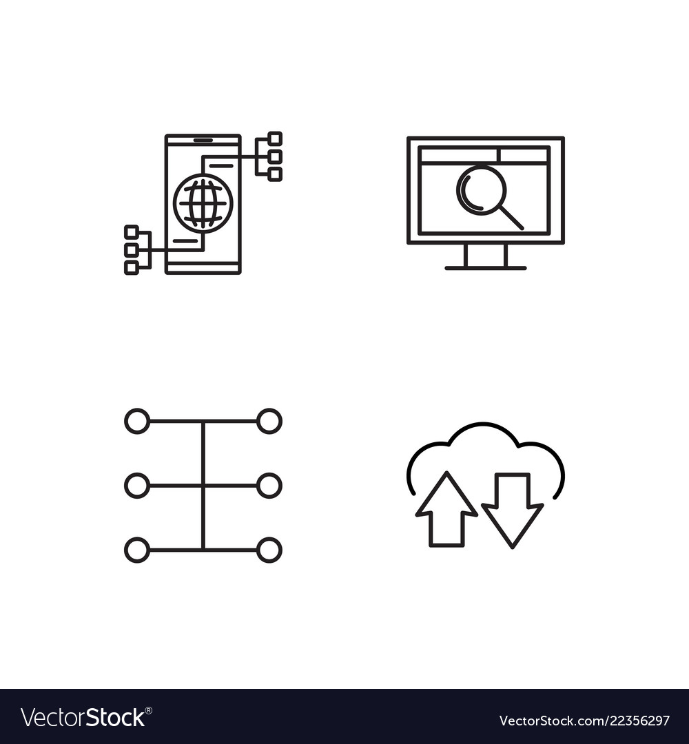 Web simple outlined icons set