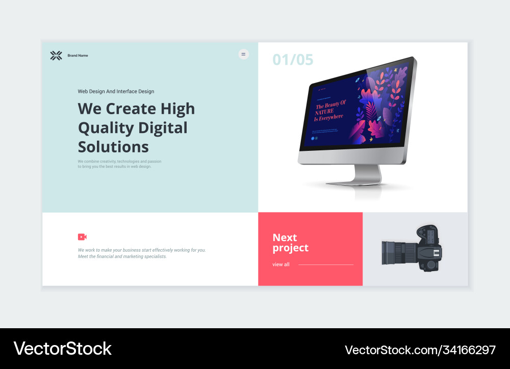 Website template design Royalty Free Vector Image
