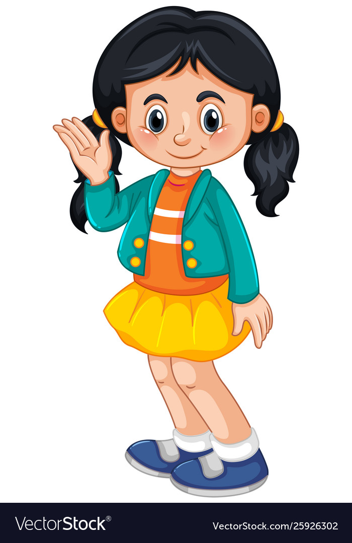 A cute girl character Royalty Free Vector Image