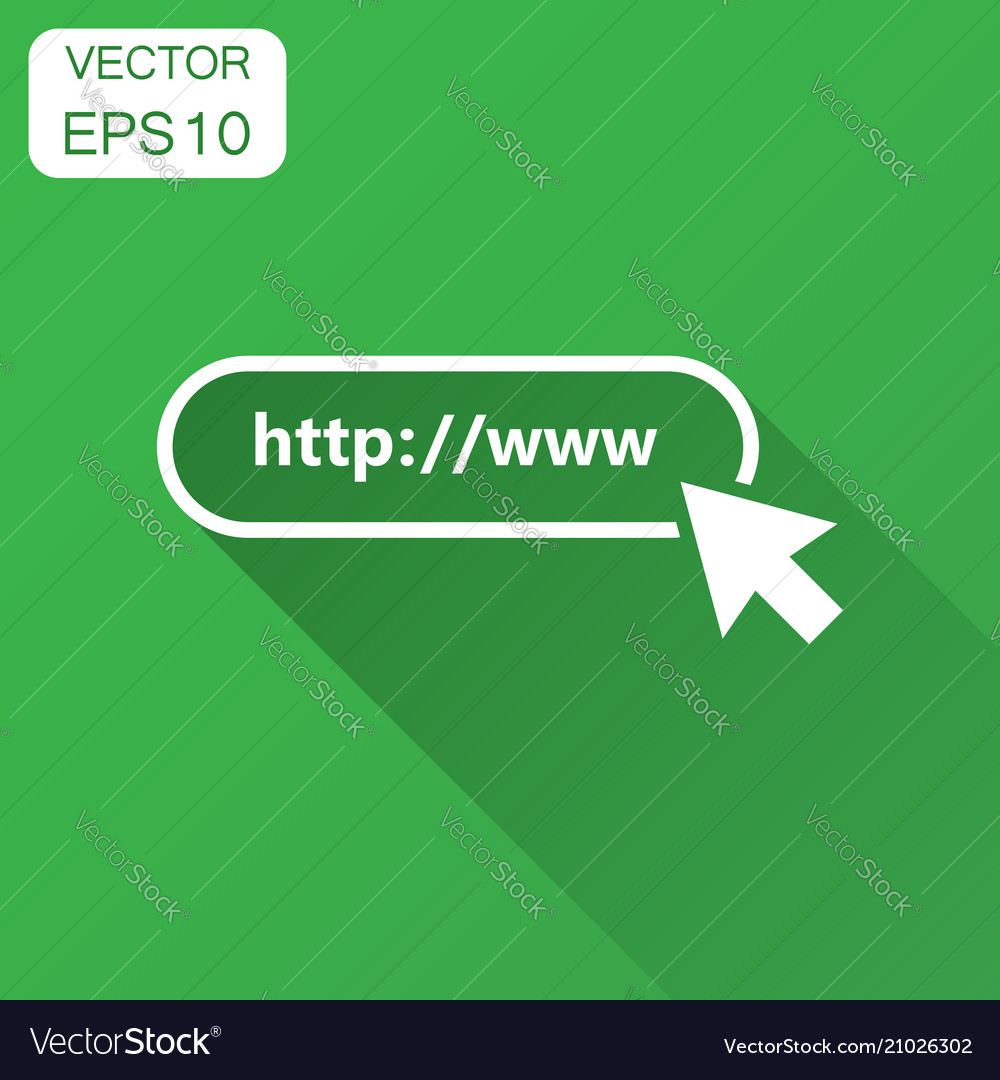 Address and navigation bar icon with long shadow Vector Image Address and navigation bar icon with long shadow