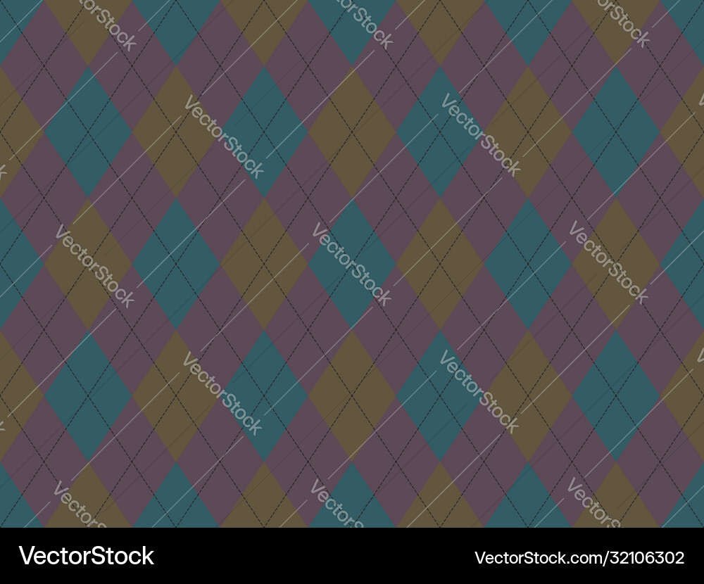 Argyle pattern seamless fabric texture background Vector Image
