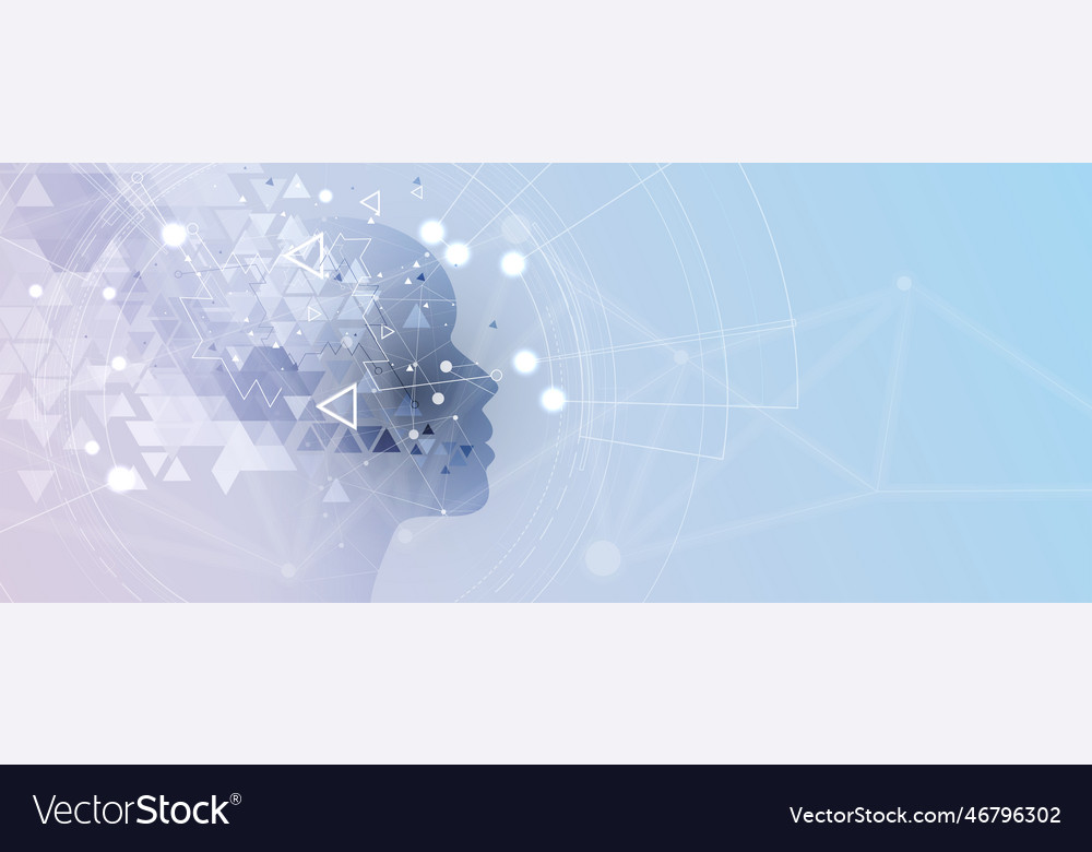 Artificial intelligence technology web background vector image Artificial intelligence technology web background