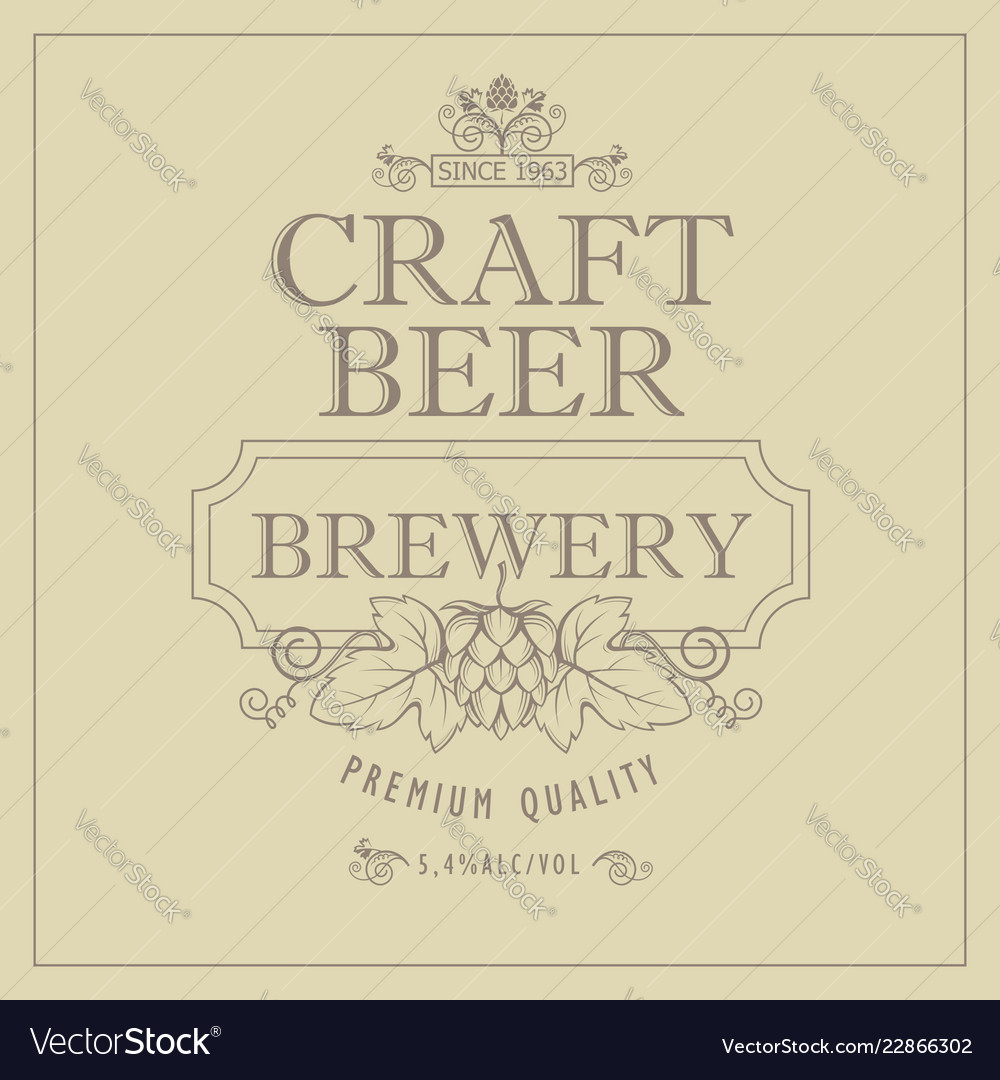 Beer label design Royalty Free Vector Image - VectorStock