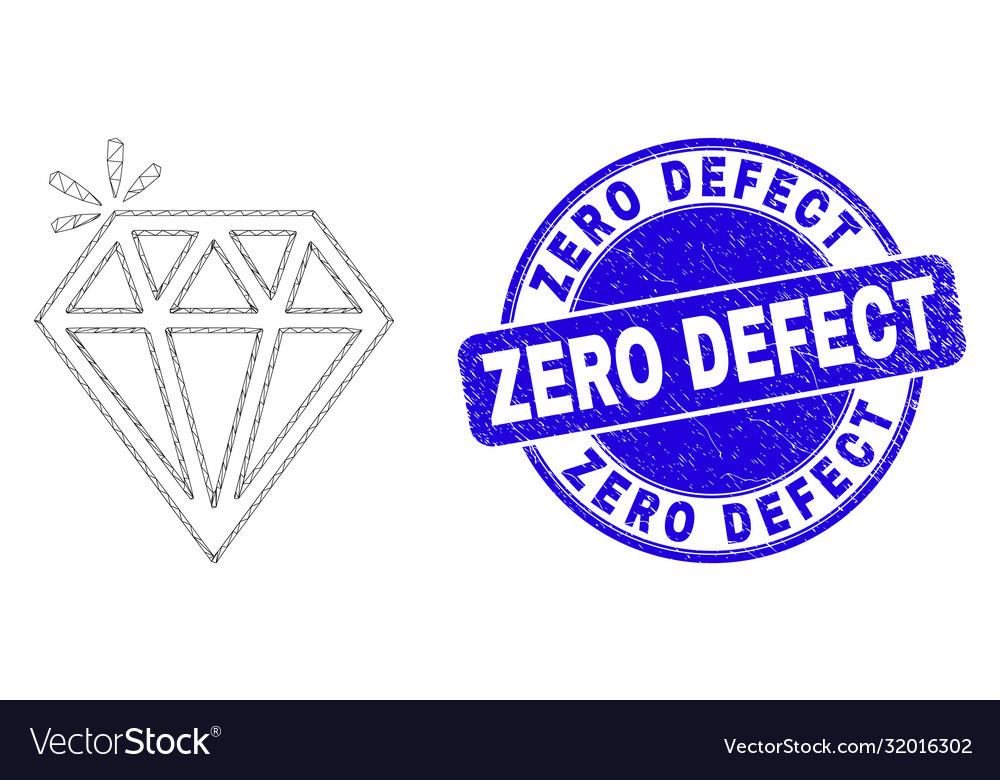 Blue scratched zero defect stamp and web mesh