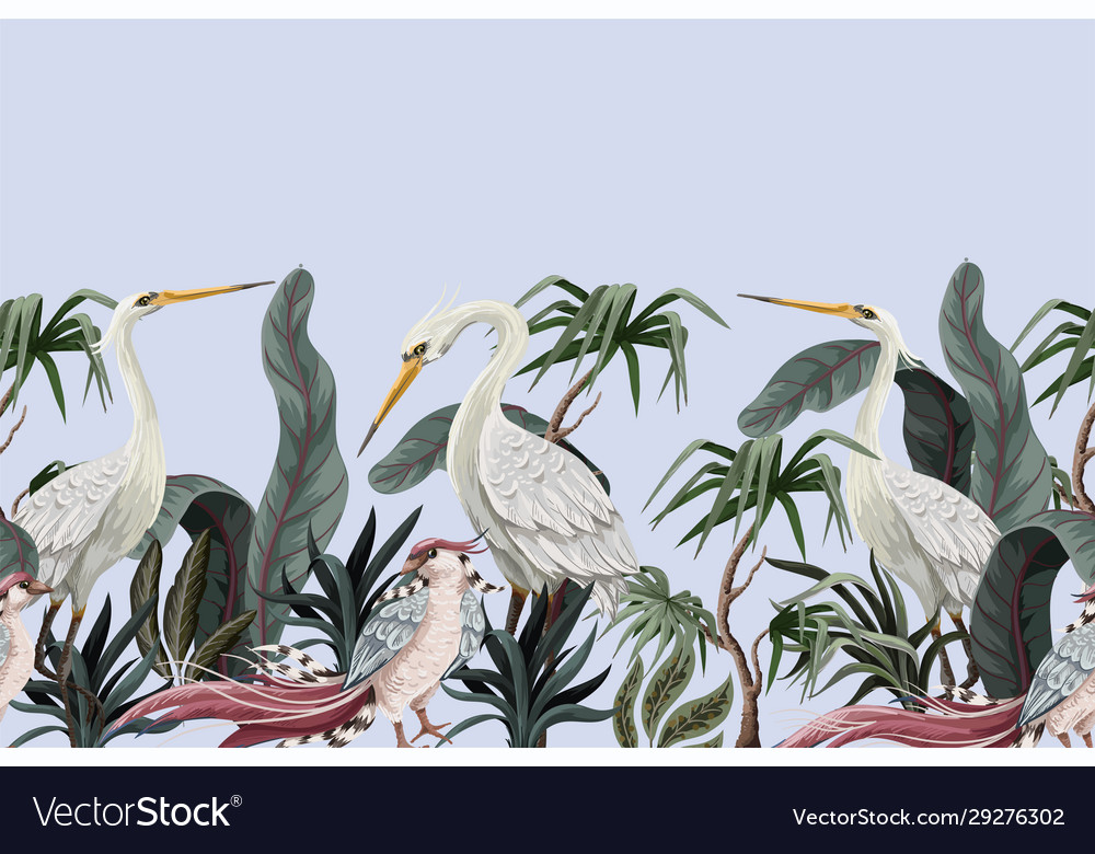 Chinoiserie Stork Border