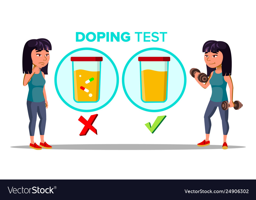 Doping drug test cartoon banner template