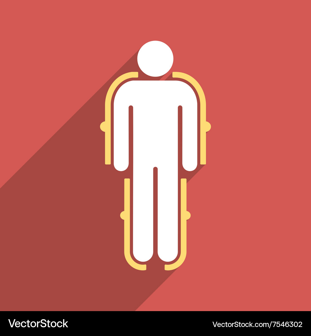 Exoskeleton flat long shadow square icon Vector Image