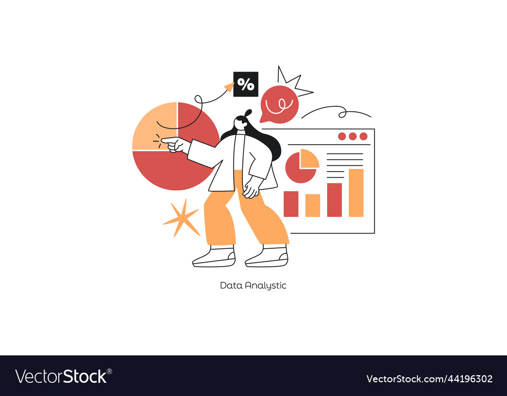 Flat design statistical and data analysis Vector Image Flat design statistical and data analysis