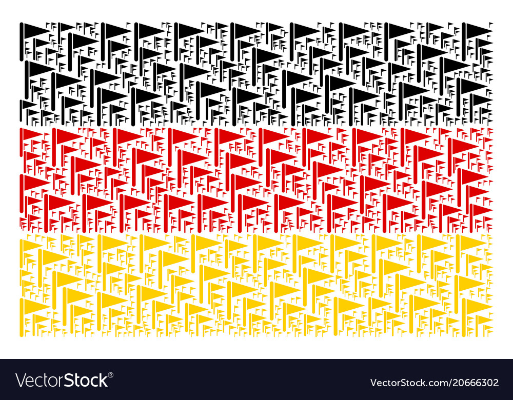 Germany flag pattern of triangle items vector image Germany flag pattern of triangle items