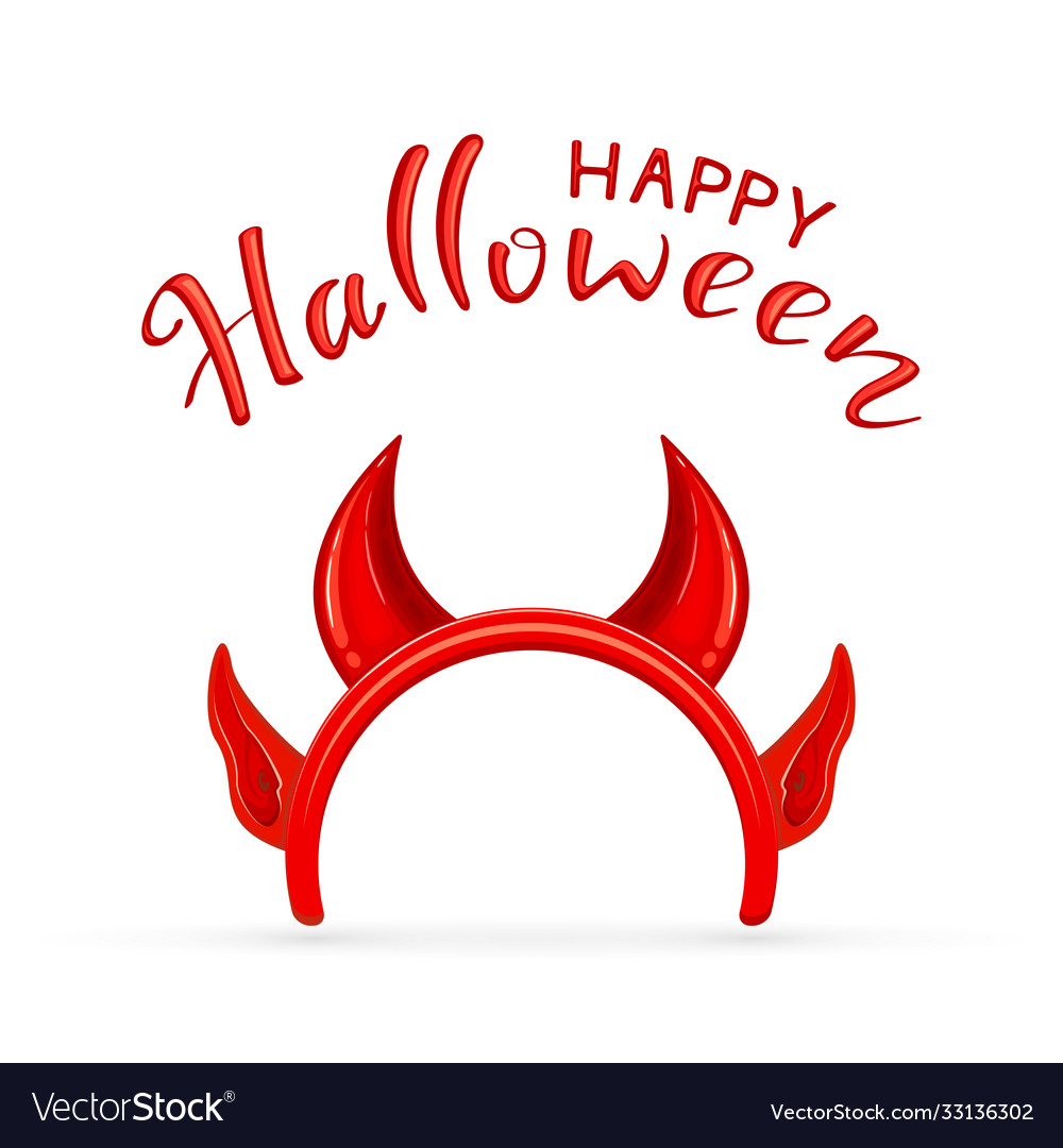 Horns and ears demon for halloween vector image Horns and ears demon for halloween