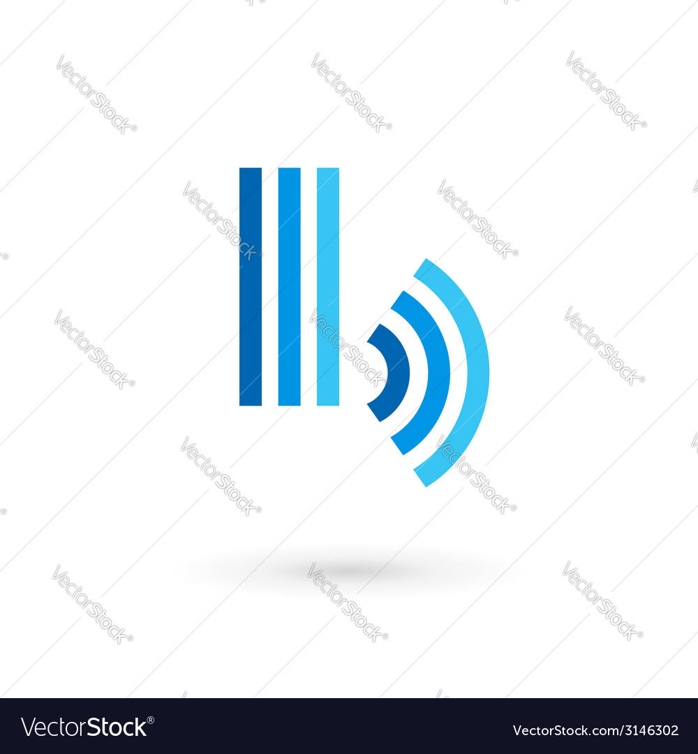 Letter B Wireless Logo Icon Design Template Vector Image