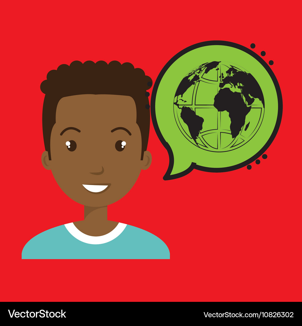 Man thinking creating bubble Royalty Free Vector Image