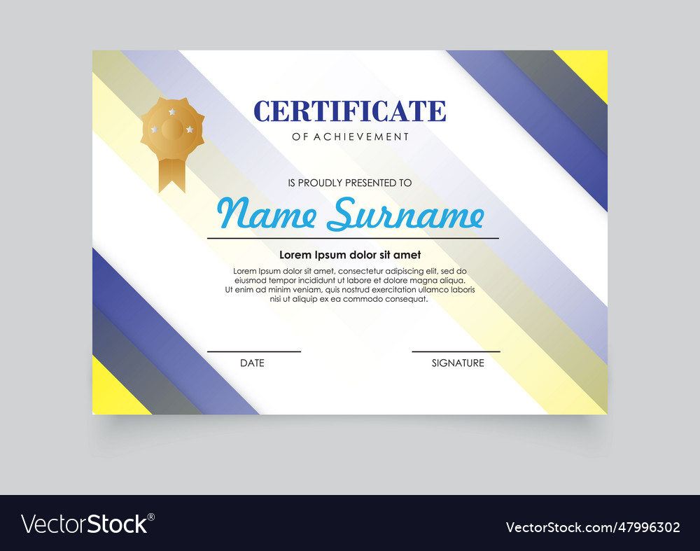 Modern certificate template gradients color Vector Image