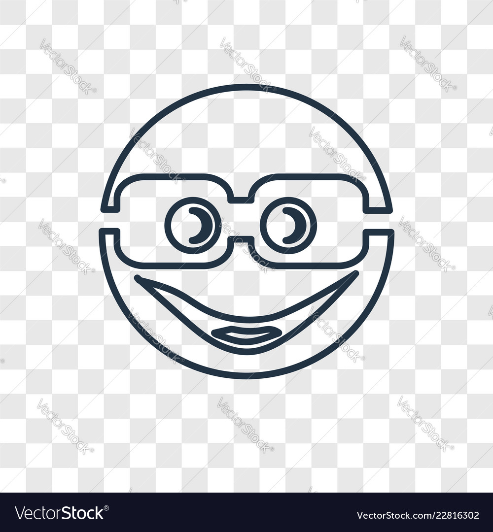 Nerd concept linear icon isolated on transparent vector image Nerd concept linear icon isolated on transparent