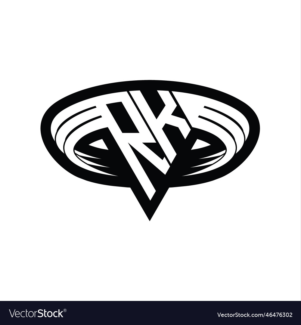 Rk logo monogram with triangle shape slice