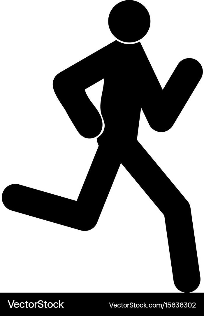 Running man - stick the black color icon Vector Image