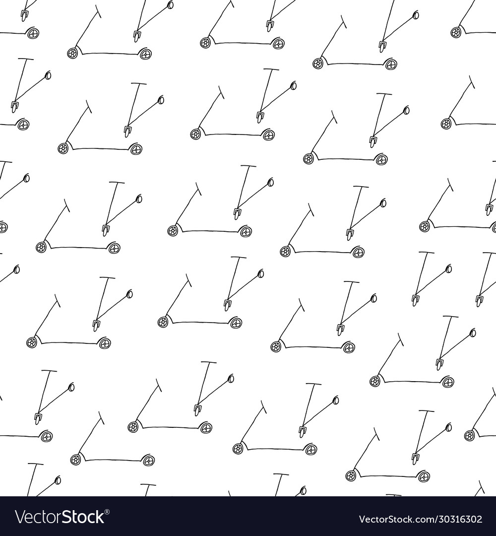 Seamless pattern scooter background simple design vector image Seamless pattern scooter background simple design