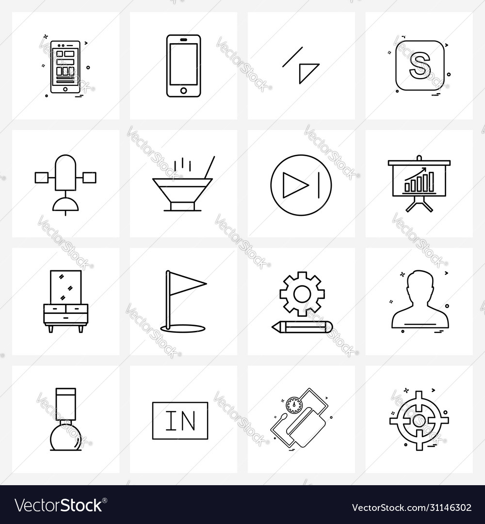Set 16 simple line icons for web and print