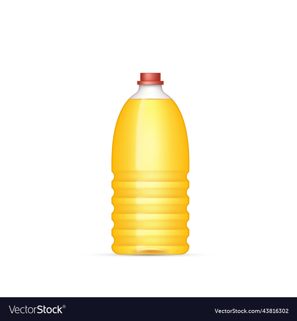 Sunflower oil plastic bottle yellow Royalty Free Vector