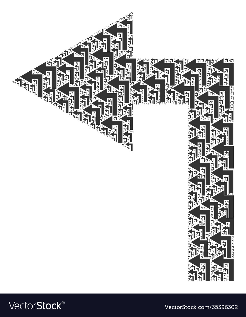 Turn left recursive mosaic itself items vector image Turn left recursive mosaic itself items