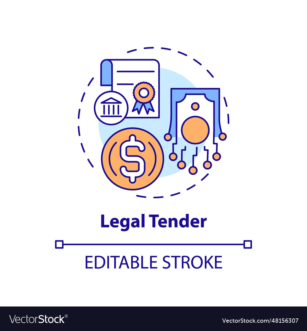 2d customizable legal tender line icon concept Vector Image