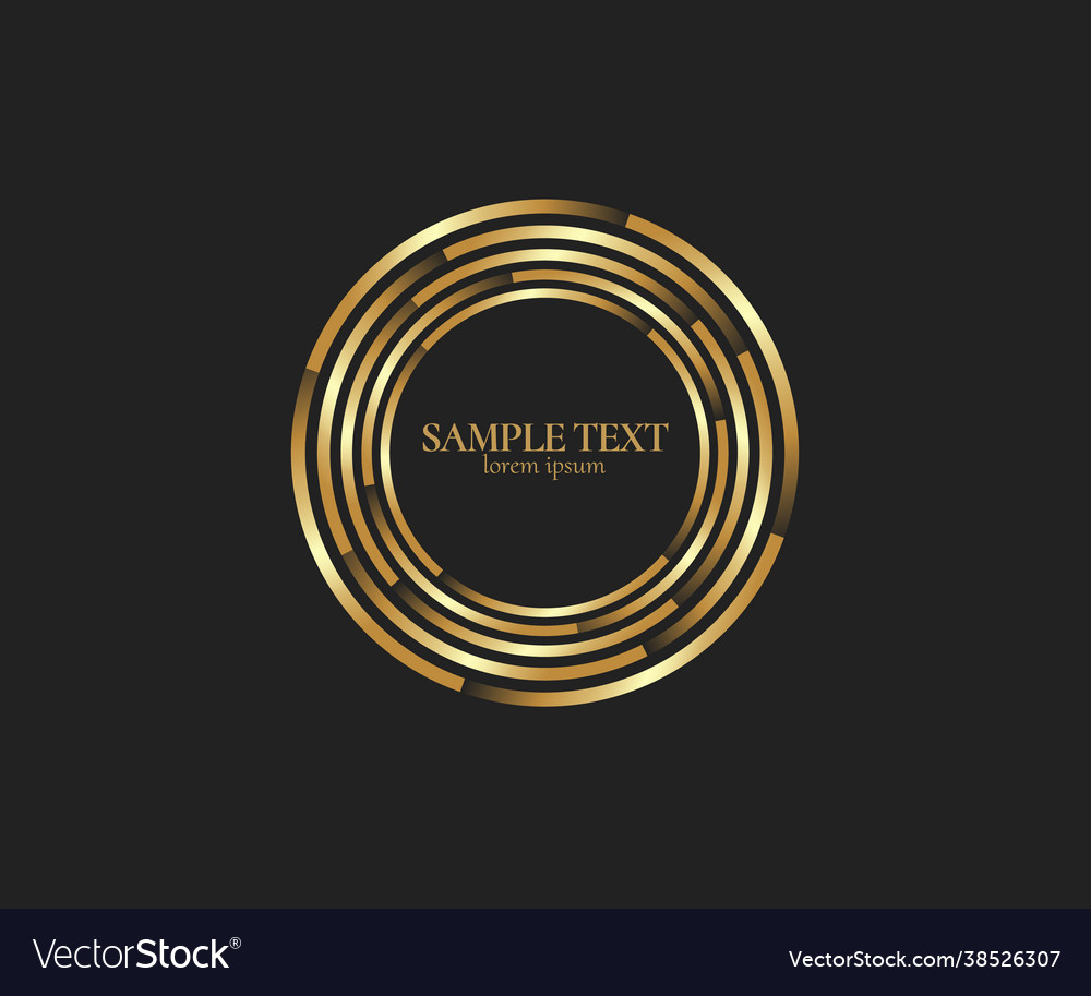 Abstract golden lines in circle form design vector image Abstract golden lines in circle form design