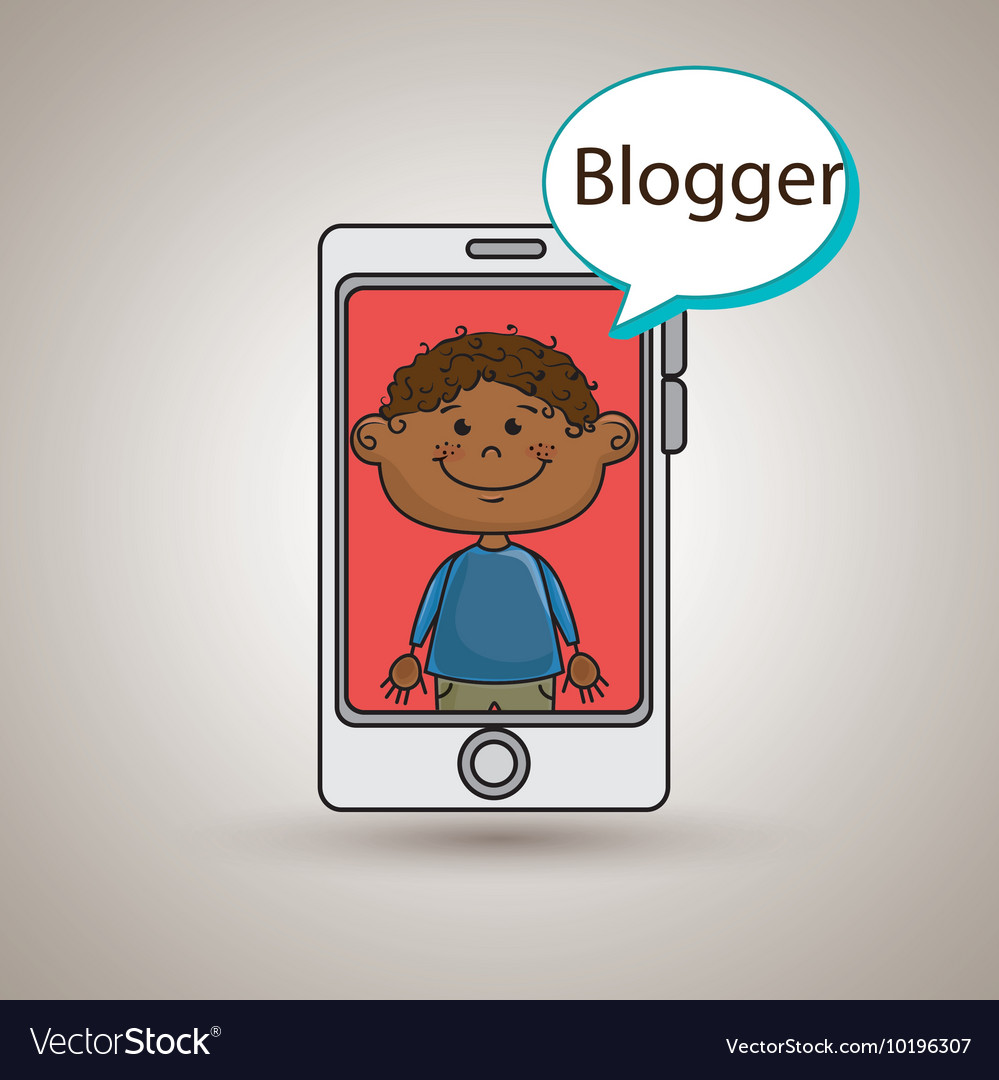 Junge Handy blogger web