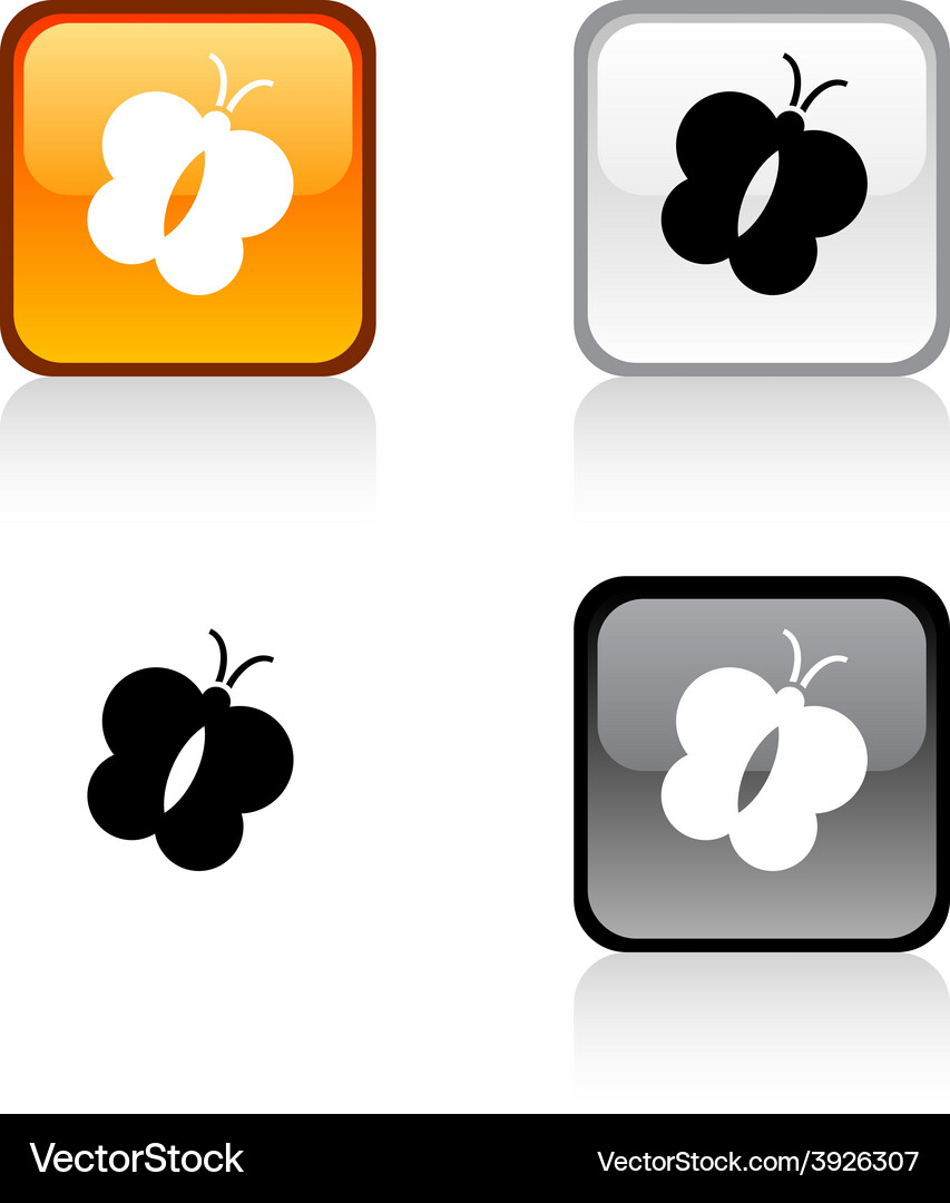Butterfly button Royalty Free Vector Image - VectorStock