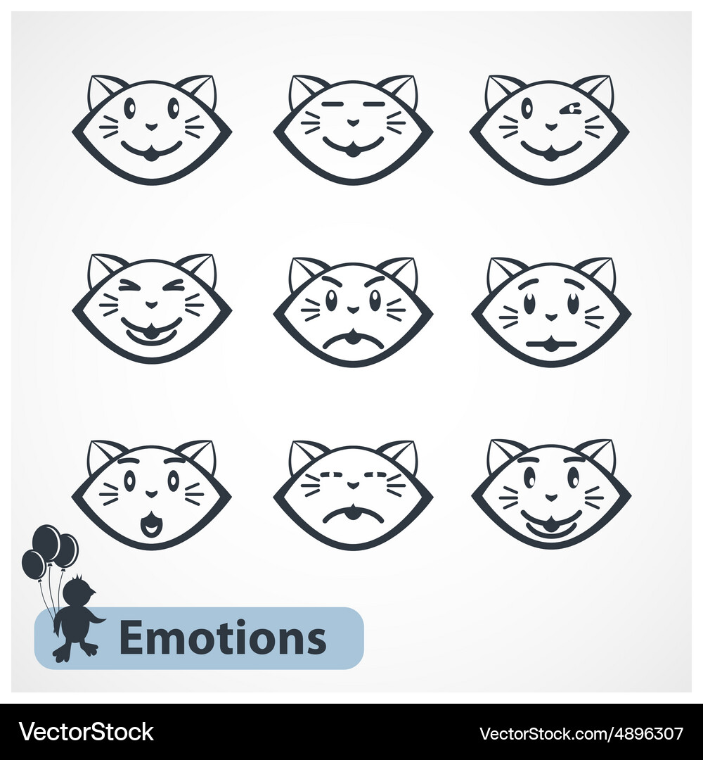 Cat faces Royalty Free Vector Image - VectorStock